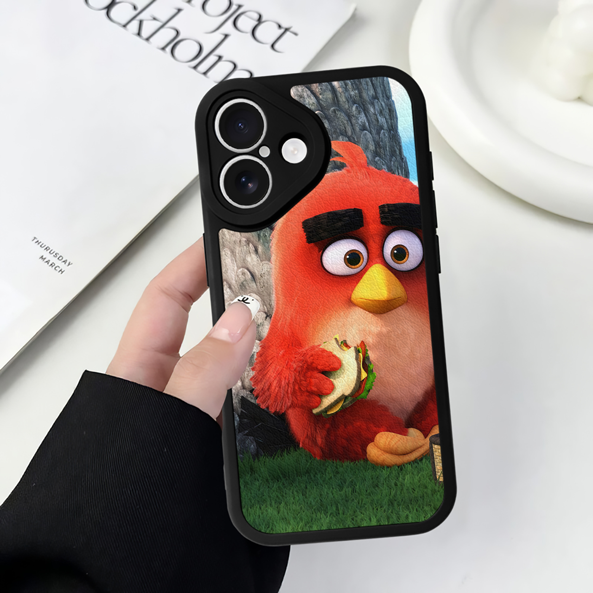 （画像用） Angry Birds アングリーバード 【iPhone 16シリーズ対応】シリコンスマホケース（レザー調） 材質：シリコン